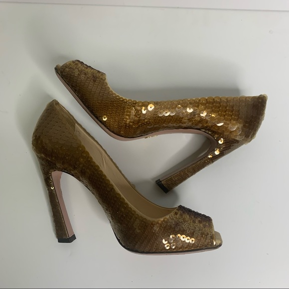 Prada Milano Ombré Sequin Heels Shoes - Picture 6 of 8